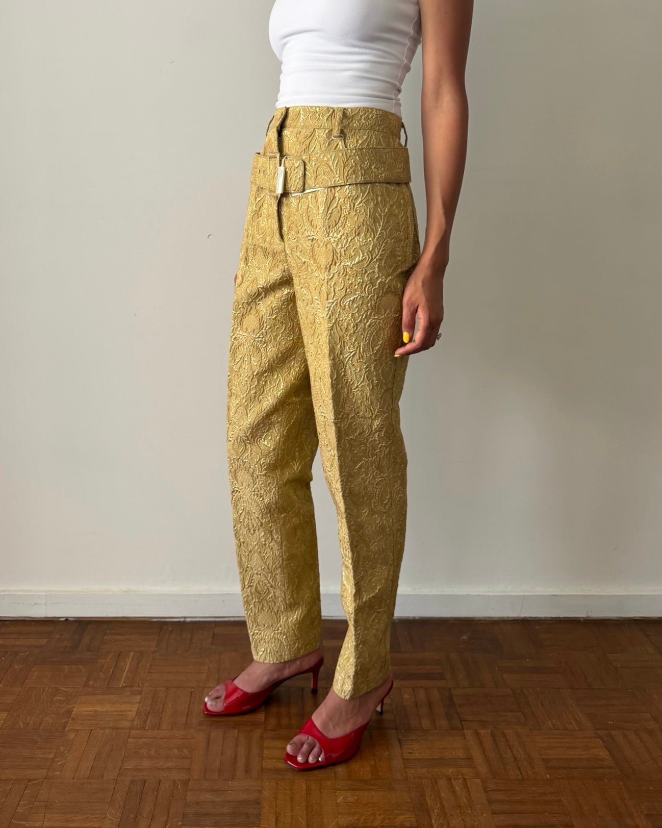 Blumarine by Anna Molinari SS1993 Gold Brocade Trousers
