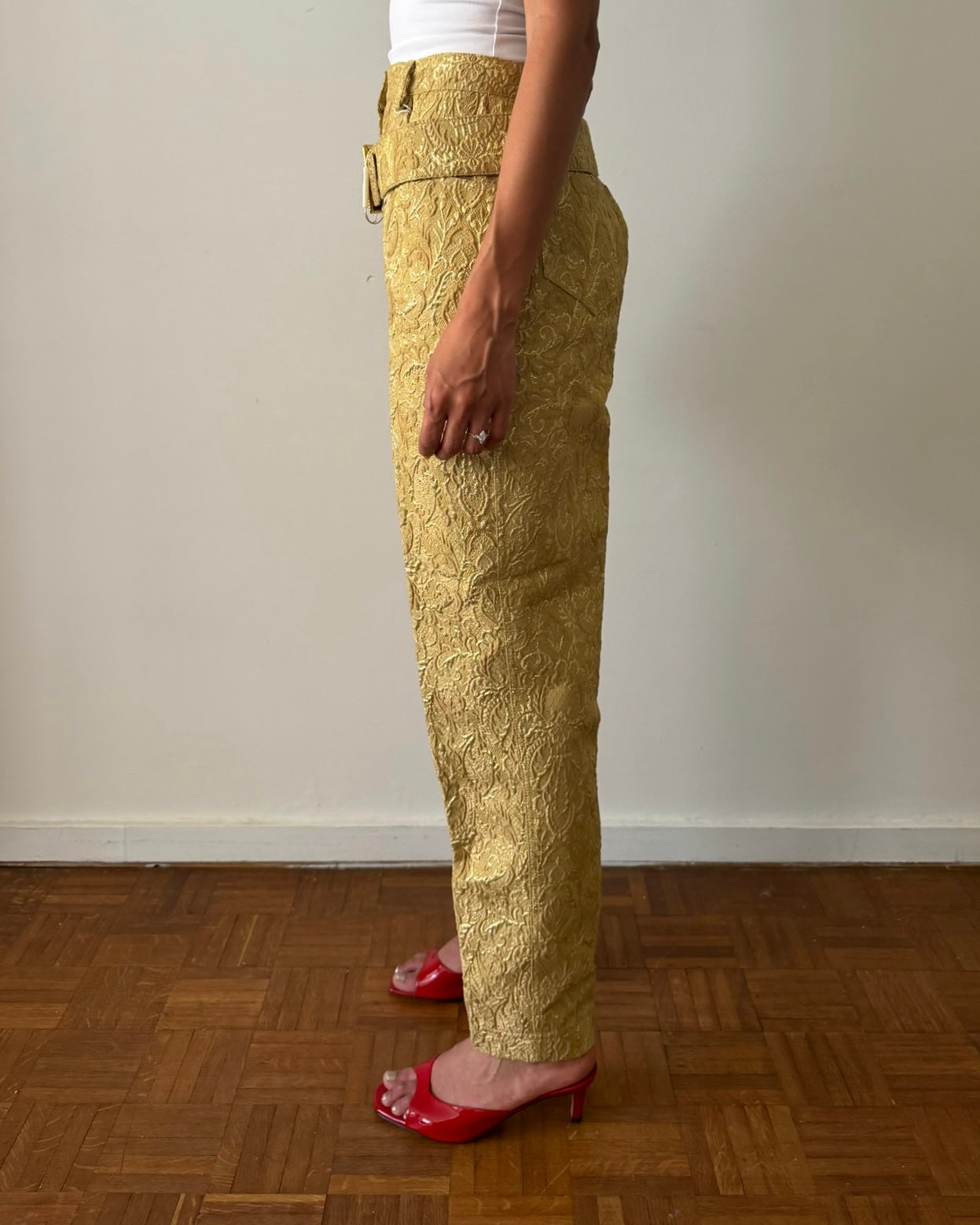 Blumarine by Anna Molinari SS1993 Gold Brocade Trousers