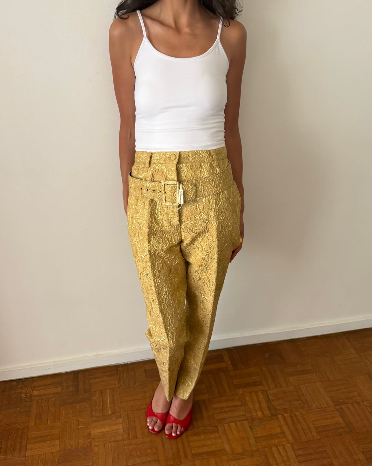 Blumarine by Anna Molinari SS1993 Gold Brocade Trousers