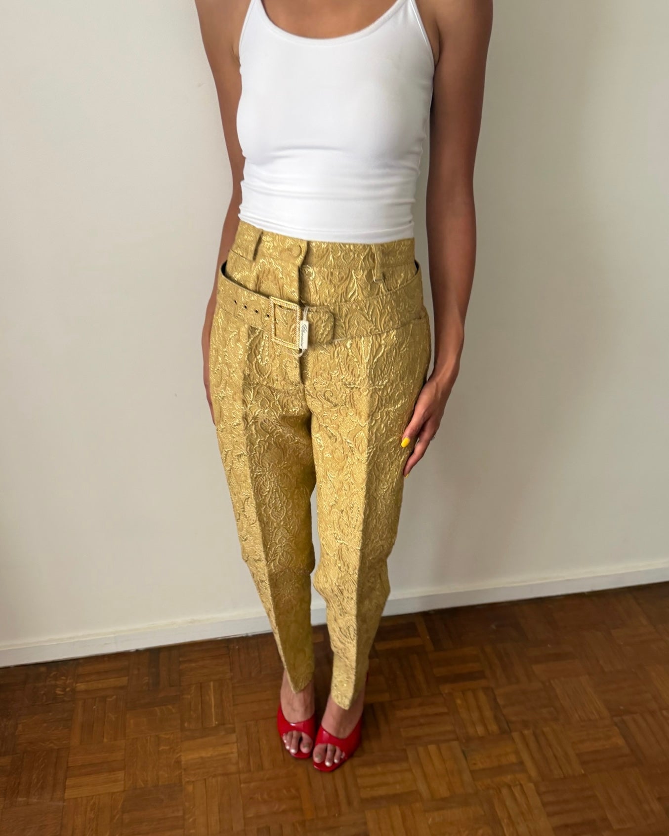 Blumarine by Anna Molinari SS1993 Gold Brocade Trousers
