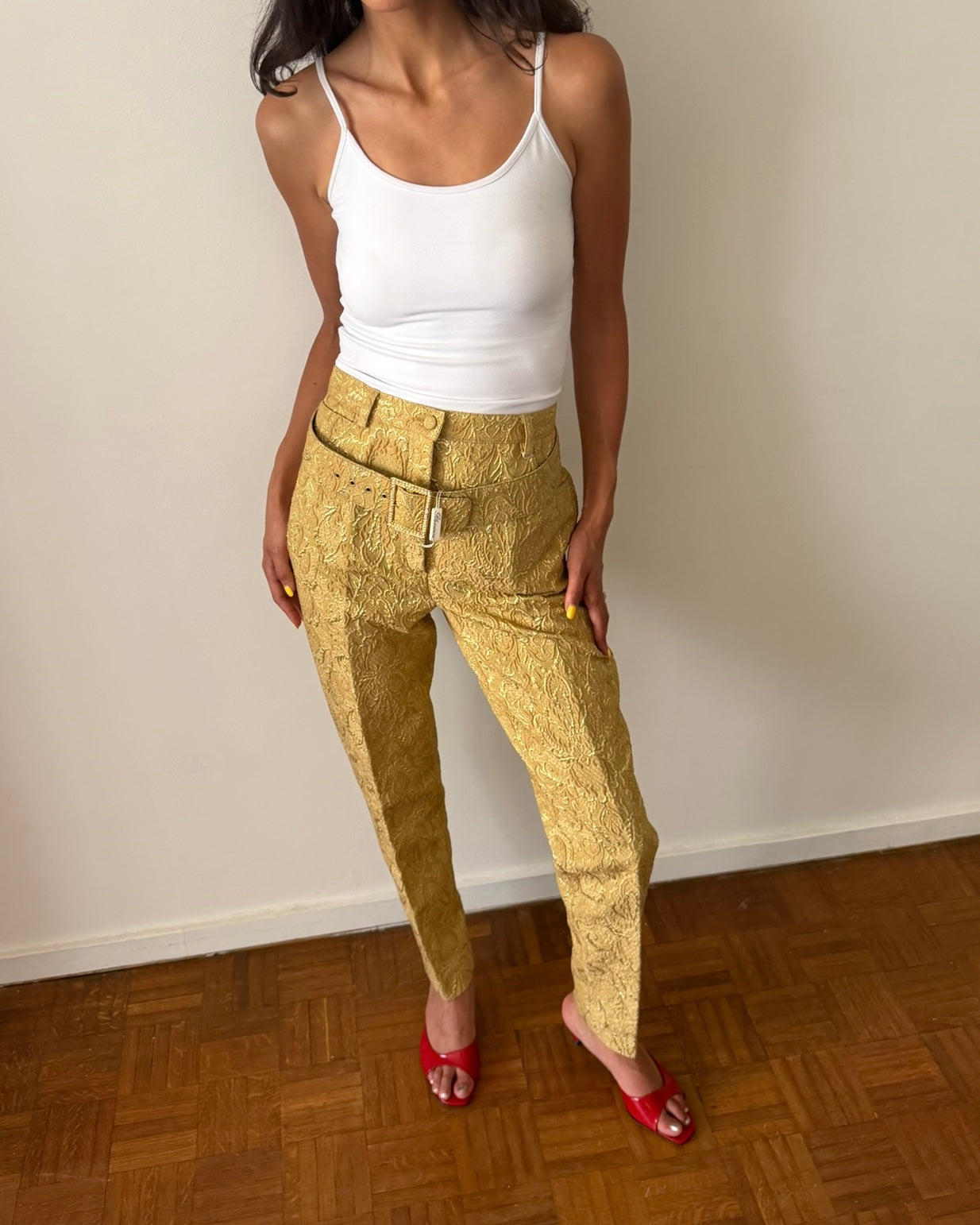 Blumarine by Anna Molinari SS1993 Gold Brocade Trousers