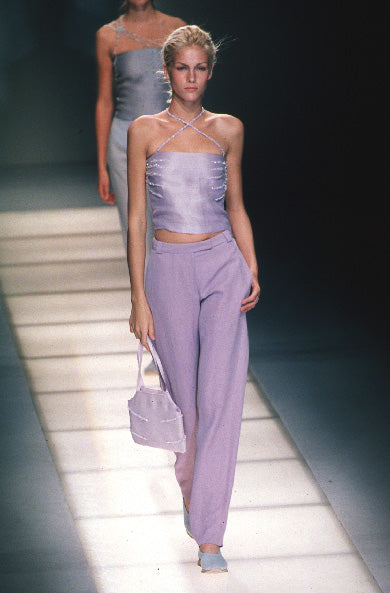 Emporio Armani SS1999 Mauve Beaded Embroidered Bustier Top