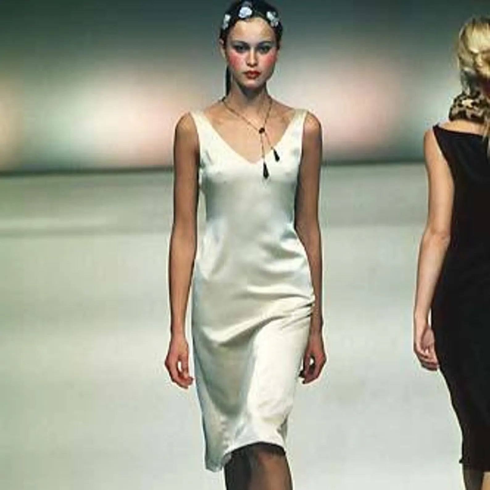 Blumarine FW1998 Satin Cowl-Back Midi Dress