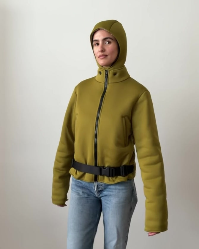 Miu Miu FW1999 Utilitarian Fleece-Lined Fur Jacket