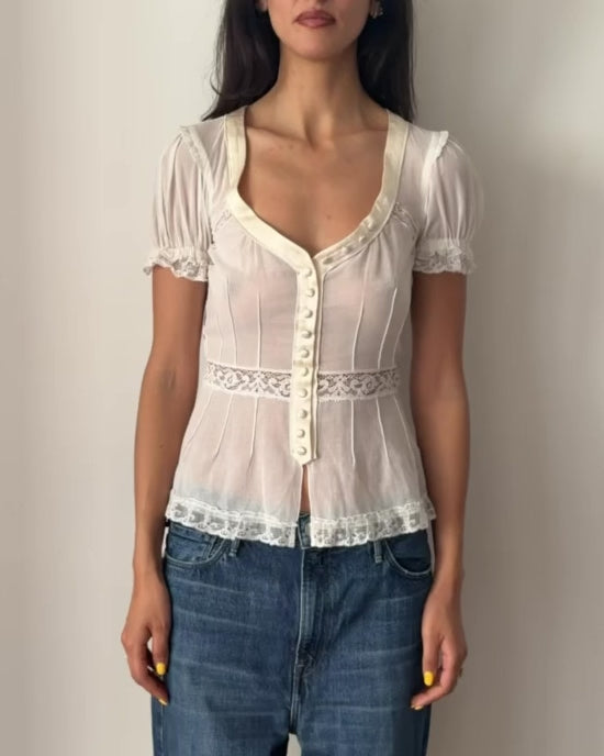 Dolce & Gabbana SS2006 Sheer Lace Blouse