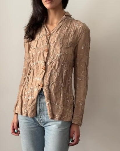Romeo Gigli SS2000 Beaded Cotton Gauze Jacket