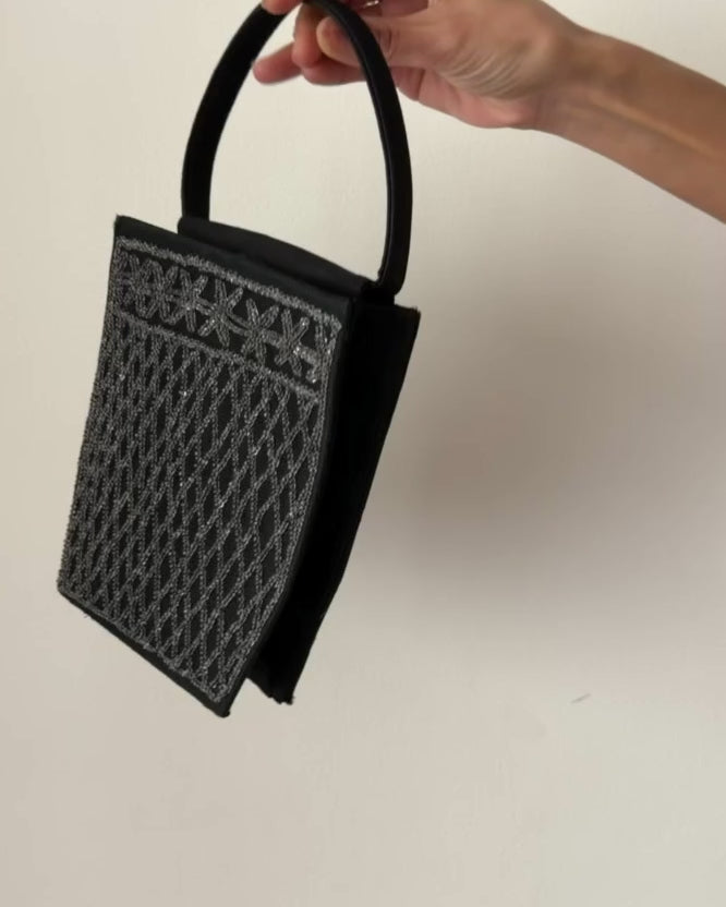 Alberta Ferretti 1990s Beaded Mini Bag – Black | Evening Bag