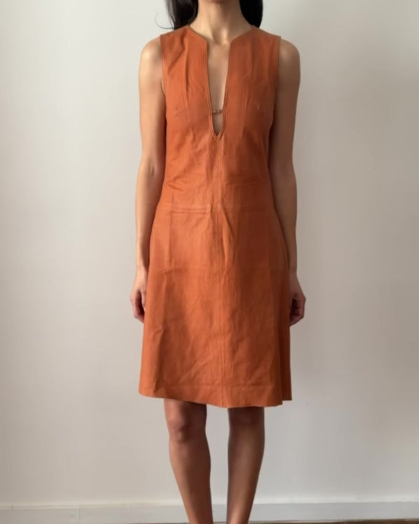 Plein Sud 1990s Leather Mini Dress