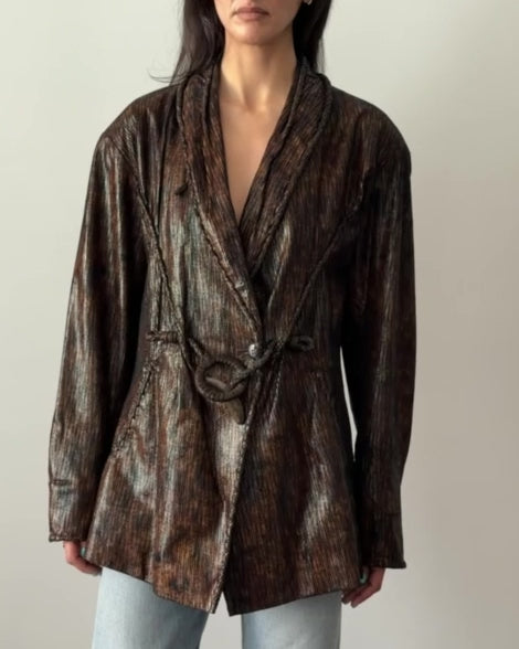 Issey Miyake 1984 Metallic Toggle Jacket | Copper Bronze Archival