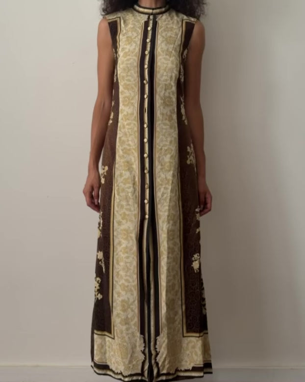 Alberta Ferretti SS1993 Japanese-Inspired Silk Maxi Dress