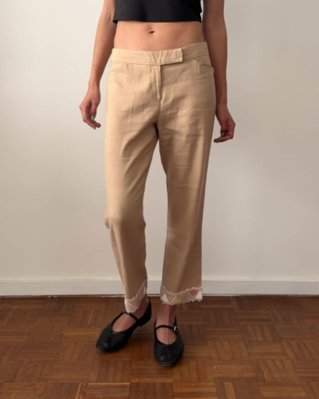 Blumarine Early 2000s Beaded Cropped Trousers