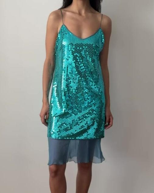 Blumarine by Anna Molinari SS1997 Sequin Slip Dress