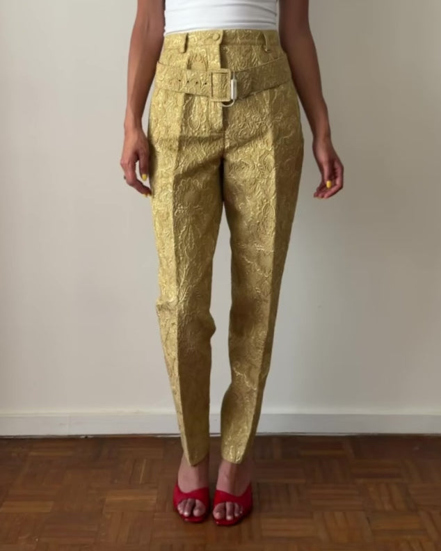 Blumarine by Anna Molinari SS1993 Gold Brocade Trousers