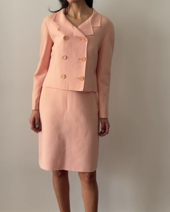 Calvin Klein SS1996 Wool Skirt Suit - Peach