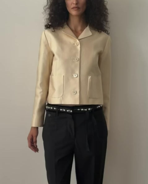 Prada SS1995 Cropped Silk & Cotton Jacket