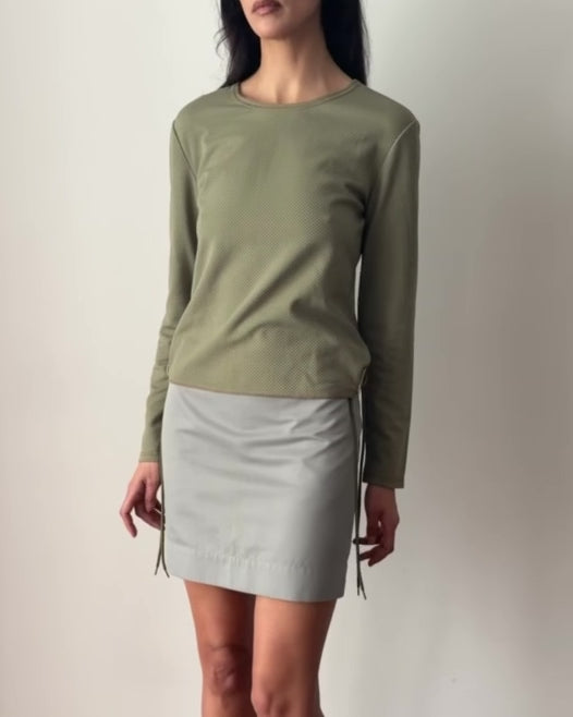 トップス Miu Miu FW1999 long sleeves Miu Miu FW1999 Lace-Up Long Sleeve Top | Vintage Archive – Sable