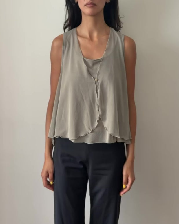 Emporio Armani 1990s Sheer Two-Piece Set – Grey